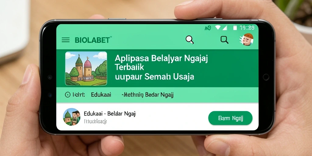 Tampilan antarmuka BIOLABET yang interaktif untuk belajar ngaji.