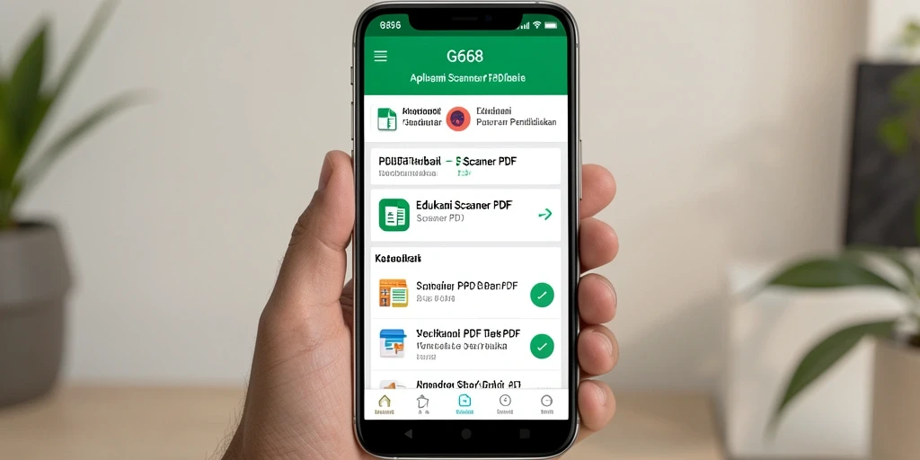 Antarmuka aplikasi G668 untuk pemindaian PDF yang sederhana dan efektif.