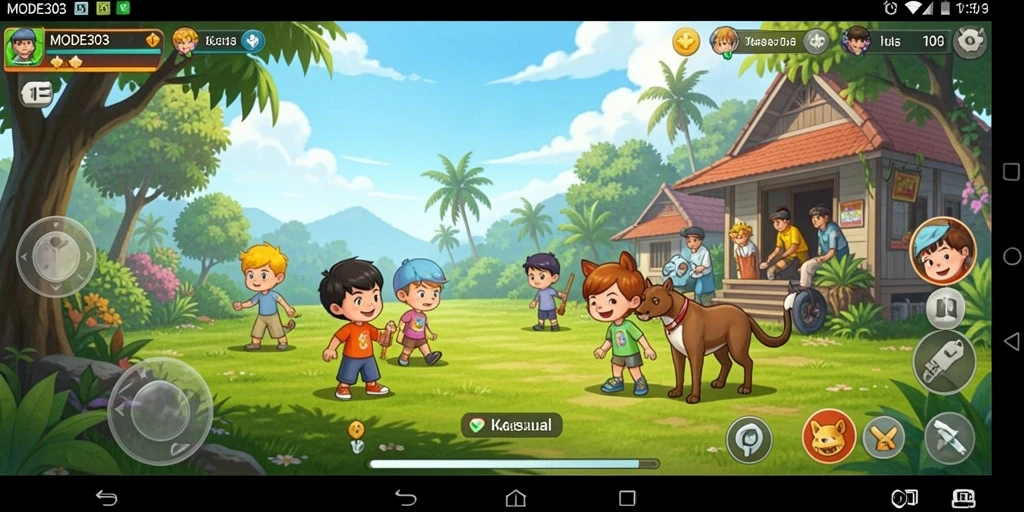 Tampilan antarmuka menarik dari game Kasual MODE303.