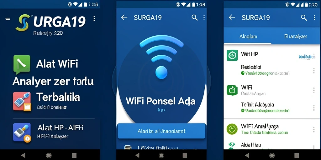Tampilan antarmuka SURGA19 yang menampilkan fungsi WiFi Analyzer.